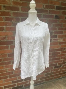 Eileen Fisher 100% Irish Linen Button Front Collar Tunic Blouse Size XS X-small - Picture 1 of 9
