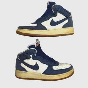 Nike Air Force 1 Mid Denim Gum Hi Top Sneakers Mens 12 Y2K 315123-408 Basketball - Picture 1 of 18