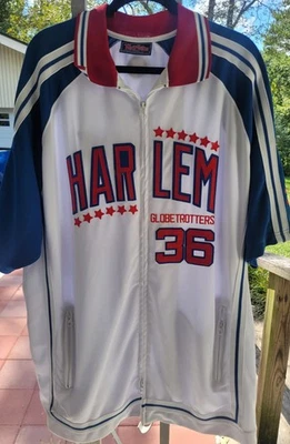 Vintage Harlem Globetrotters Meadowlark  Fubu Zip-Up Basketball Jersey XL - Изображение 1 из 4