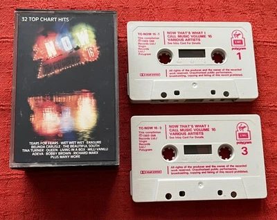 NOW THAT'S WHAT I CALL MUSIC 16 - UK CASSETTE TAPE X 2 - VARIOUS ARTISTS - Image 1 of 4