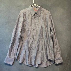 Robert Graham Button Dress Shirt Stripe Geometric Trim Flip Cuff Collar Luxury - Picture 1 of 14