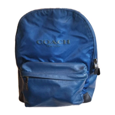 Mochila Coach unissex campus náilon azul seixo excelente estado  - Imagem 1 de 4