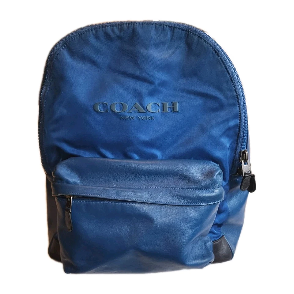 Mochila Coach Unisex Campus Nylon Guijarro Azul Excelente Estado  Foto 1 de 4