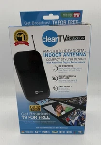 Clear TV HD Black Box Amplified Broadcast HDTV Digital Indoor Antenna Compact - Picture 1 of 6