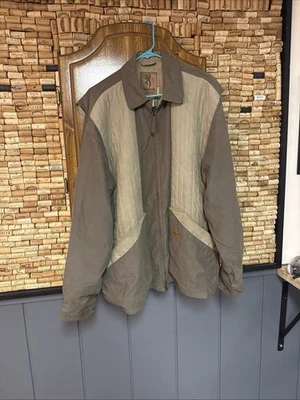 复古 Browning 尼龙混纺帆布风格全拉链户外狩猎夹克 XL — 第 1/4 张图片