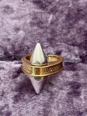 Alexander McQueen Silver and Gold Tone Bullet Stud Ring size 6-7 - Image 1 of 4