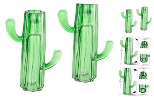 Cactus Candlestick Holder, 2PCS Glass Candle Stand Decorative Light Green - Picture 1 of 6