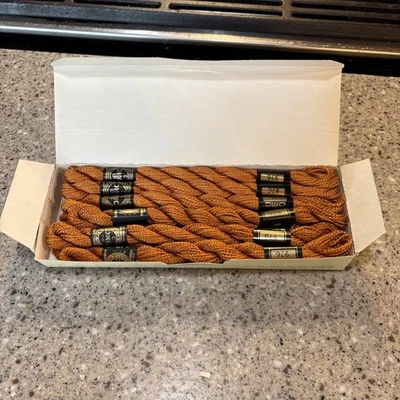 NOS DMC Pearl Cotton (Coton Perle) Size 3 Color 976 ORANGE 12 skeins - Image 1 of 3