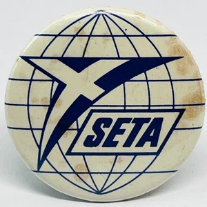 SETA Globe Logo Pin Badge Possible Travel Transport Airline Gaming Company ???? - Picture 1 of 2
