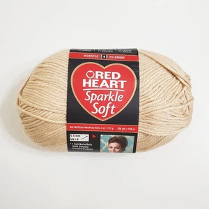 Red Heart Sparkle Soft Yarn Sand 113g 190m Acrylic Metallic Worsted - Picture 1 of 4