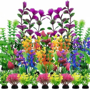 UreverFins 25 Pcs Artificial Fish Tank Plants – Large Aquarium Decorations, A... - Picture 1 of 6