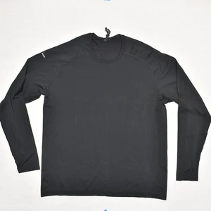 Lululemon Men's T Shirt Long Sleeve Crew Neck Solid Polyester Black Size 2XL - Picture 1 of 8