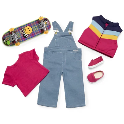 AMERICAN GIRL NICKI SKATEBOARDING OUTFIT for 18" DOLL NEW (no doll) Skateboard - Image 1 of 4