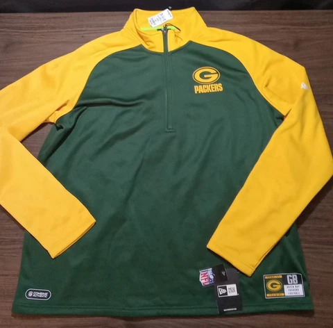 Green Bay Packers Combine training 1/4 zip Men's xxl 2XL New Era sweater Cover