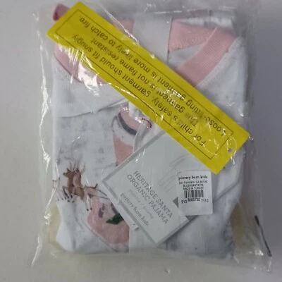 Pottery Barn Kids Heritage Santa Tight Fit 2 Piece Pajama Size 6 Pink NIP - Image 1 of 4