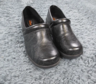 Туфли женские Safe T Step 7 черные мраморные масляные нескользящие рабочие сабо без шнуровки - Изображение 1 из 4