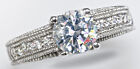 1.5 Ct Artisan Carved Ring Russian Quality Cz Imitation Moissanite Simulant 8