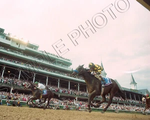 GRINDSTONE 1996 KENTUCKY DERBY WINNER JERRY BAILEY HOF 8X10 PHOTO - Picture 1 of 1