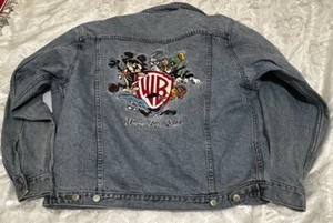 Warner Bros Brothers Studio Store Jean Jacket SMALL Embroidered Vintage Licensed - Picture 1 of 18