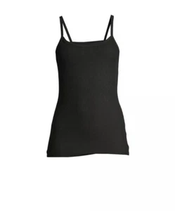 No Boundaries Juniors Scoop Neck Black Fitted Stretch Rib Cami Tank Top - Picture 1 of 12