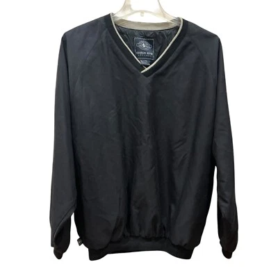 Charles River Men XL Nylon Golf Pullover Black Sweatshirt Water Resistant Pocket - Image 1 of 4