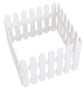  Christmas Wooden Picket Fence, Wood Christmas Tree Fence Garden Picket White - Picture 1 of 7