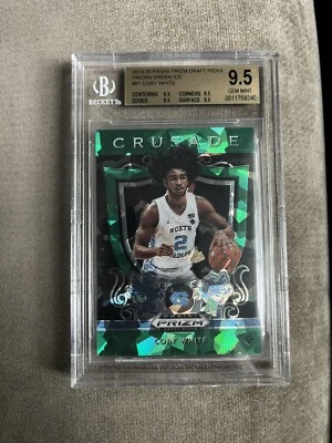 2019-20 Prizm Draft COBY WHITE Green Ice /18 BGS 9.5 FOTL UNC Bulls Crusade - Image 1 of 4