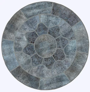 Patchwork Tappeto Persiano Annodato a Mano 155 x 155 cm-Orient, Tondo, ' Annata, - Picture 1 of 10