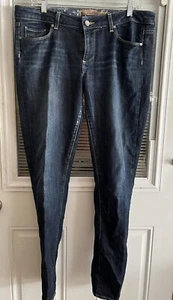 Paige Jeans Premium Skyline Drive Classic Rise Peg Leg Dark Wash Denim Sz 32 EUC - Picture 1 of 7