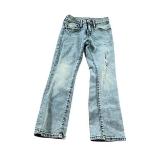 Old Navy Girls Straight Leg Blue Jeans Size 8 Light Wash Stretch - Picture 1 of 5
