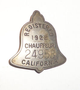 1922 California Chauffeur License Badge