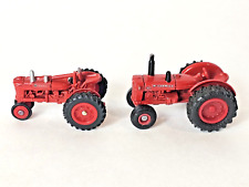 Lot Of 2 Ertl Toy Tractors Farmall H & McCormick Wd9 1/64 scale red diecast vntg