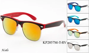 Classic Sunglasses Kids Colorful Two Tone Mirror Lens Toddler High Quality UV400 - Picture 1 of 11