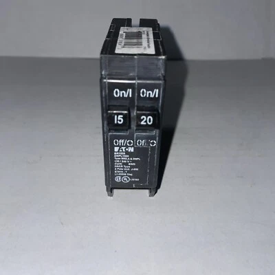 NEW Eaton BR1520 BR Circuit Breaker 20A / 15A Plug-on 1-Pole Cutler Hammer - Image 1 of 4
