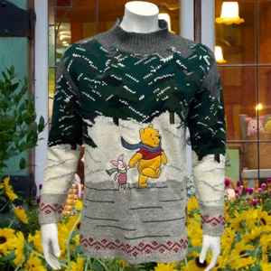 Suéter Vintage The Disney Store Winnie The Pooh Snowy Days Mezcla Lana Talla MD - Imagen 1 de 15
