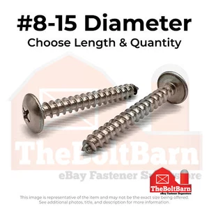 #8 18-8 Stainless Phil Truss Type A Self Tapping Screws (Pick Length & Qty) - Picture 1 of 5