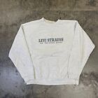Levis Sweatshirt Y2k Sports Spellout Vintage Jumper, Grey, Mens Xl