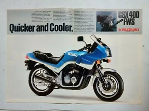 1983 SUZUKI GSX 400 FWS AUSTRALIAN MAGAZINE COLOUR CENTRESPREAD ADVERTISEMENT - Picture 1 of 1