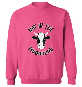 Not In The Mooooood - Funny Cow Cute Animal Lover Toddler Crewneck Sweater - Picture 1 of 8