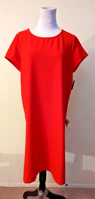 NUEVO Vestido Chelsea28 Talla L Rojo Coral Cambio Mangas Cortas 4857 Foto 1 de 4