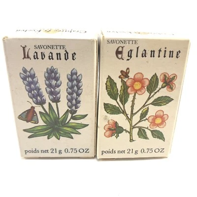 Antigo 1983 Crabtree Evelyn Travel Guest Sabonete Eglantine Lavanda Caixa Conjunto 2 Nos - Imagem 1 de 4