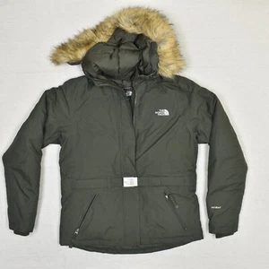 The North Face Women's Belted Puffer Jacket Polyester Green Size M HyVent Down - Picture 1 of 8