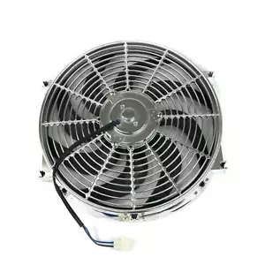 14" Universal Radiator Cooling Fan w/ Mounting Kit 900 CFM - Chrome - Foto 1 di 3