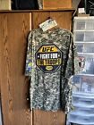 UFC Fight For The Troops shirt Digi Camouflage XXL Spike With Event Ticket Rare!
