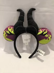 NWT Disney Parks Maleficent Horn Flames Headband Mickey Minnie Mouse Ears - Picture 1 of 11
