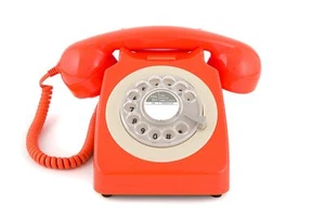746 Téléphone fixe rétro de style années 1970 à cadran rotatif - Cordon extan... - Zdjęcie 1 z 6