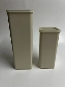 Vintage Tupperware Set Block Cheese/Butter Keeper w/ Tray Tan - Picture 1 of 12
