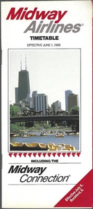Midway Airlines system timetable 6/1/88 [6105] Buy 4+ save 25% - Picture 1 of 1