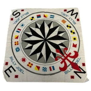 Bandana de colección Billy Joel 1989 Storm Front Tour Merch Brújula Rosa Banderas Náuticas - Imagen 1 de 6