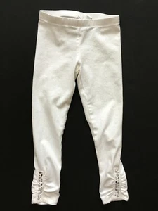 The Children's Place Ivory Ruched Rhinestone Leggings Full Length XS 4 S 5-6 - Picture 1 of 7